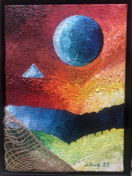 Huile sur toile en lin 46x33 @Crann Piorr'Art 2022