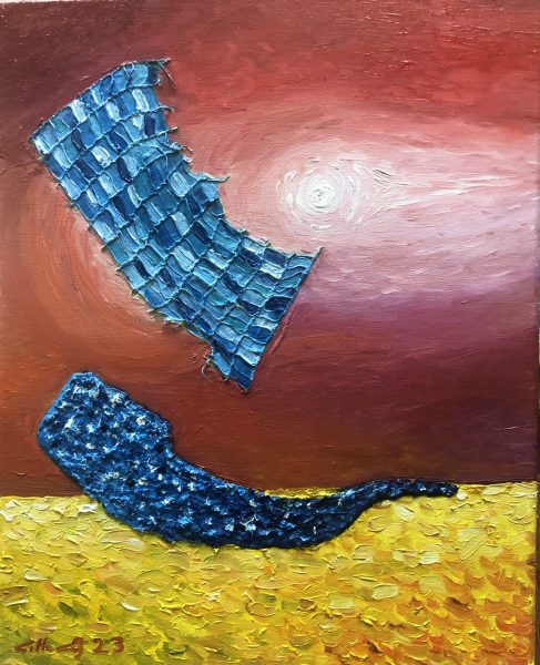 Huile sur toile en lin 50x40 cm @Crann Piorr'Art 2022