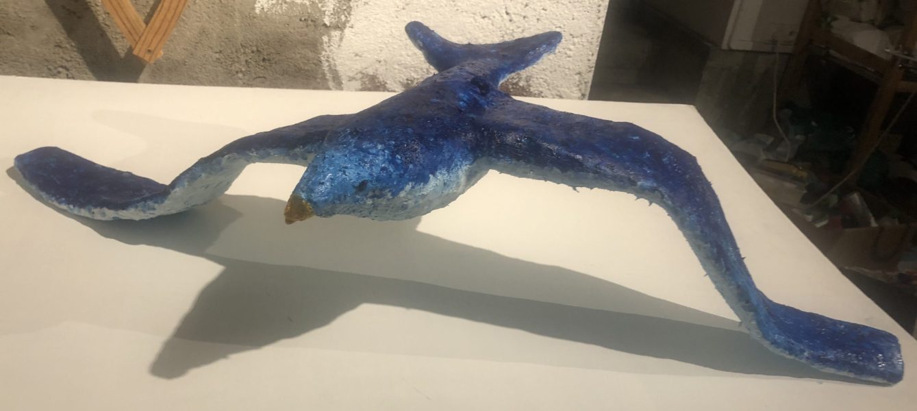 Sculpture Plâtre peinte à l'huile 93x50x23 cm @Crann Piorr'Art 2023