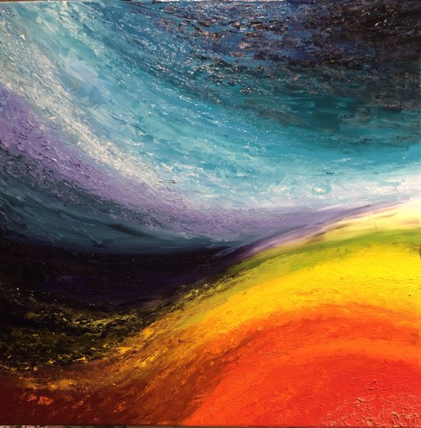 Huile sur toile en coton 70x70 cm @Crann Piorr'Art 2022