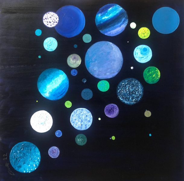 Crann Piorr'Art - Tetra - Blue 01 - 60x60cm-rcv