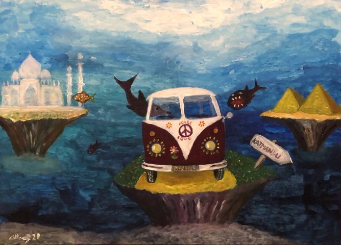 The Hippie Trail To Katmandu 50x70cm (2021-03)